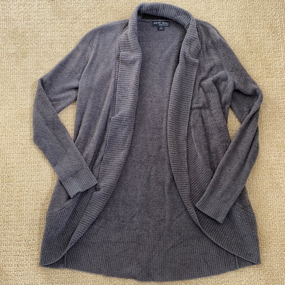 Barefoot dreams medium gray cardigan with pockets